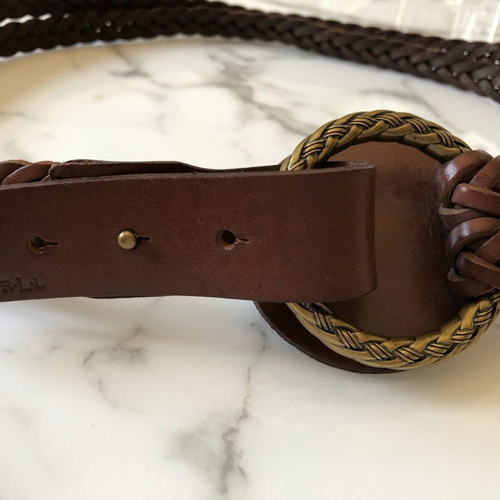 RALPH LAUREN LADIES BRAIDED LEATHER BELT